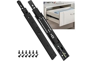 SHUHANG Soft Close Drawer Runners Cabinet Drawer Slides Heavy Duty 45 kg Load Capacity Full Extension with Ball Bearing Slides 300 350 400 450 500 550 600 mm, Side Mount 1 Pair