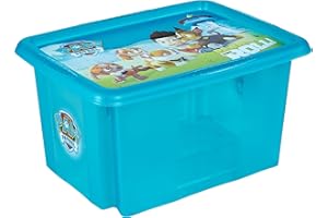 keeeper Paw Patrol Aufbewahrungsbox mit Deckel, Dreh- und stapelbar, Für Kinder, 15 l, Karolina, Fresh Blue Transparent