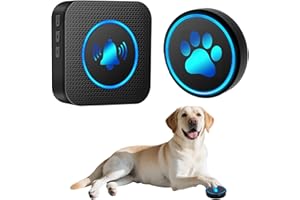 Yoiilifee Dog Door Bell for Potty Training, Smart Wireless Doggie Doorbell to Go Outside, 1000 Feet Long Range with IP65 Waterproof Super-Light Touch Button, 60 Melodies & Adjustable Volume (1Button)