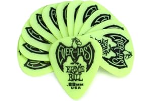 Ernie Ball Everlast - Púas para guitarra, 0,88 mm, 12 unidades, color verde