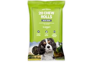 by Amazon - Friandises pour chiens - 20 rouleaux mâcher avec tripes, 200 g