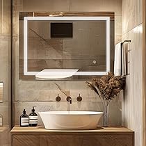 Miroir De Salle De Bain Rond LED 50 Cm - 3 Couleurs Réglables, Gradation, étanche IP44 - Interrupteur Tactile Et Verre Anti-explosion