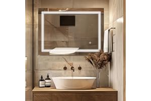 Sanitemodar Espejo Baño con Luz 80 x 100 cm, Luz Blanca, Interruptor Táctil