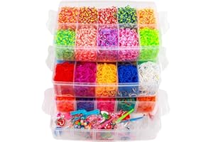 ONECK 15000 Elastique Bracelet Kit, Élastique Loom Bands Boite pour Enfant, Métier À Tisser Bracelet Collier Jouets avec Boîte de Rangement