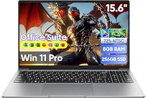 Upbud 15,6" Ordenador Portátil Win 11 Pro Portátil 8GB RAM,256 GB SSD,MS Office 365 Incluido, Laptop Celeron N4000,Wi-Fi 5 Doble Banda,BT4.2,USB-A, HDMI,Display FHD 1920x1080,Plata