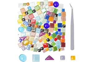 Neikafan 200g Azulejos Ceramica Mosaico Irregulares Tile Mosaico Colores Teselas para Mosaicos de Ceramica con Pinzas para Proyectos de Arte DIY Artesanía,Deco,Interior,Exterior