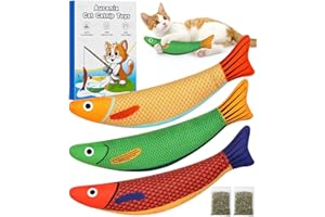 Aucenix Catnip Toys for Cats - Cat Nips Toys for Indoor Kittens Christmas, Plush Pillow Pet Chew Interactive Toy Built-in Crinkle Bell, Soft Kicker for Cats Claw Chewing Teeth Cleaning