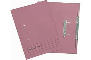 PLASTOREG Eastlight Transfer Spring File, 38mm Foolscap, Colour Pink, Box 25