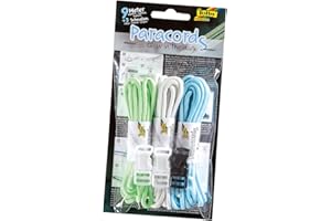 folia 83399 Paracord Set Glow in the Dark 3 m Cords and 3 Clasps Ideal for Creating Bracelets