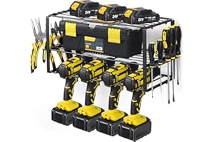 Jamiukro Elektrowerkzeug Organizer, 4 Steckplätze Werkzeugregal, Cordless Werkzeug Organizer Wand, Bohrhalter Werkzeughalter Garage, Werkzeugaufbewahrung und Organisation