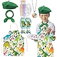 DTESL 15PCS Kids Artist Costume Set Painter Dress-Up with Beret Hat for Halloween Career Day Costume Theme Party Career Day