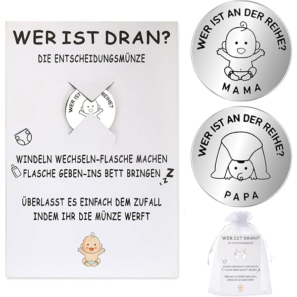 Lustige Entscheidungsmünze Für Neue Eltern – Edelstahl, „Papa Vs. Mama“, Für Windelwechsel, Fütterung, Babyparty-Geschenk