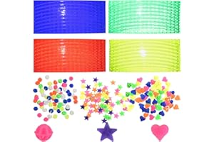 MEMOFYND 216 piezas de coloridas decoraciones de radios de bicicleta y 4 pegatinas reflectantes, clips de radios brillantes de colores, decoraciones de radios de bicicleta para niños y niñas