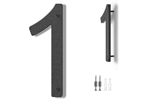 DUKZURA Hausnummer Schwarz - Moderne Hausnummern Anthrazit Große Kunststoff House Numbers Hausadresse 10 Zoll (25,4 cm) Straße Privatadresse Hausnummernschild Hausnummern Numbers 1