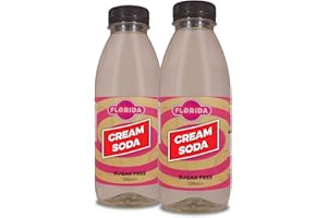 FLORIDA SODA SYRUPS Florida Syrups Flavours Compatible with Sodastream Machines - Soda Drink Flavourings 500 ml (Pack of 2) (500 ml (Pack of 2), Cream Soda Sugar Free)
