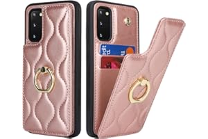 SailorTech Samsung Galaxy S20 Hülle mit Kartenhalter für Frauen, Galaxy S20 Handyhülle Ring-Ständer [Kartenfach] [Standfunktion] Niedliche und modische Tasche für Samsung Galaxy S20-Roségold