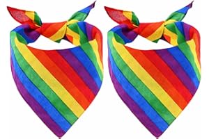 PAEZM 2 Pack Rainbow Pride Bandana Scarf for Women Men - Gay Pride Cotton Headwear Handkerchiefs Scarf Accessories for LGBT Gay Pride Month Party Celebration Supplies