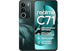 realme C71 4G Smartphone 8+256GB, Gufo del Bosco, Schermo 6.67 pollici, Refresco a 120 Hz, Caricamento 45W Rapido, Batteria 6000mAh, Fotocamera de 50MP, Powerful 8 Core Processor, IP54