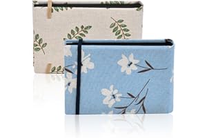 ADERTOS 2 Album Fotografico in Lino, Album Fotografico per 100 Fogli Foto 10 x 15 cm/200 Lati, Album fotografico vuoto moderno per Foto 4 inch x 6 inch per Famiglia, Matrimoni (Fiori e Foglie)