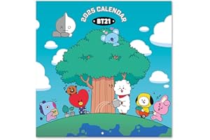 GRUPO ERIK Calendario 2025 pared BT21 - Calendario pared, Planificador mensual: Con espacio para anotar e Ilustraciones (30x30 cm)