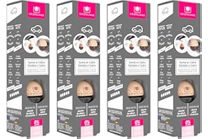 CRISTALINAS | Pack 4 Ambientadores Esfera para Coche| Aroma a Sándalo y Cedro | 100% Puro | Absorbe los Malos Olores de tu Vehículo con un agradable Aroma | Duración 8 Semanas | 6 ml | 0% Alcohol