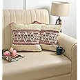 Furnistitchs Premium Decorative Throw Cushion Pillow Cover Boho Home Decor - Living Room Bedroom Couch Sofa Cushion Covers 16 inch x 16 inch (Maroon Kites, 2)