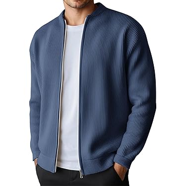 Cardigan Homme Mi-saison - Veste Légère Décontractée Style Sportwear | Pour Automne, Loisirs, Look Casual