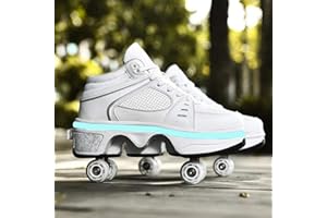 Roller Shoes Adulte Chaussure Roller Fille Kick Roller Skate Shoes Patins A roulettes 4 Roues Patins A roulettes Casual Sneakers,39 EU