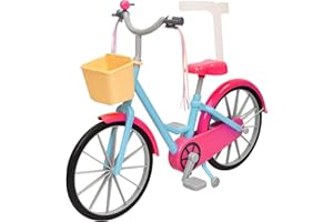 The New York Doll Collection Doll Bicycle For 18 inch/46cm Dolls - Includes Streamers - Basket and Training Wheels - Doll Bicycle - Doll Playset - Doll Accessories