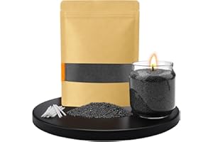 BOLOSA Candle Sand and Wicks, 500g Pearled Candle Warmnest Candle Sand, Pearled Candle Wax Sand Candle Wax Sand Candle Pearls with 20 Pcs Wicks (Black)