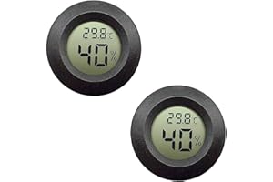 Lpluziyyds LCD Digital Hygrometer Thermometer, Indoor Outdoor Humidity Meter Temperature Gauge for Humidifiers Dehumidifiers Greenhouse Basement Babyroom, 2 Pack