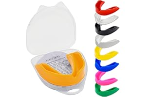 TRYSALAR Mouth Guard Gum Shield – Professional Mouth Guard for Contact Sports, Rugby, Martial Arts, Karate, Rugby, MMA, Boxing, Hockey, Football Flexible for Youth & Adult (Orange)