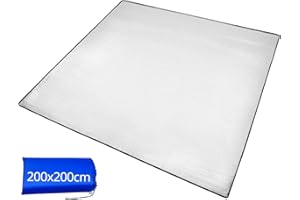 QWORK® 3 mm x 200 cm x 200 cm Estera para Dormir de Aluminio Engrosada y cómoda, Estera de Espuma, Estera Aislante de Papel de Aluminio Plegable para Acampar y al Aire Libre