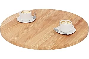 ‎LAMO LAMO Manufaktur Tischplatte rund 60 cm aus Naturholz | Holzplatte für Couchtisch, Stehtisch, Bartisch | Stärke: 28 mm | Farbe: Dunkel