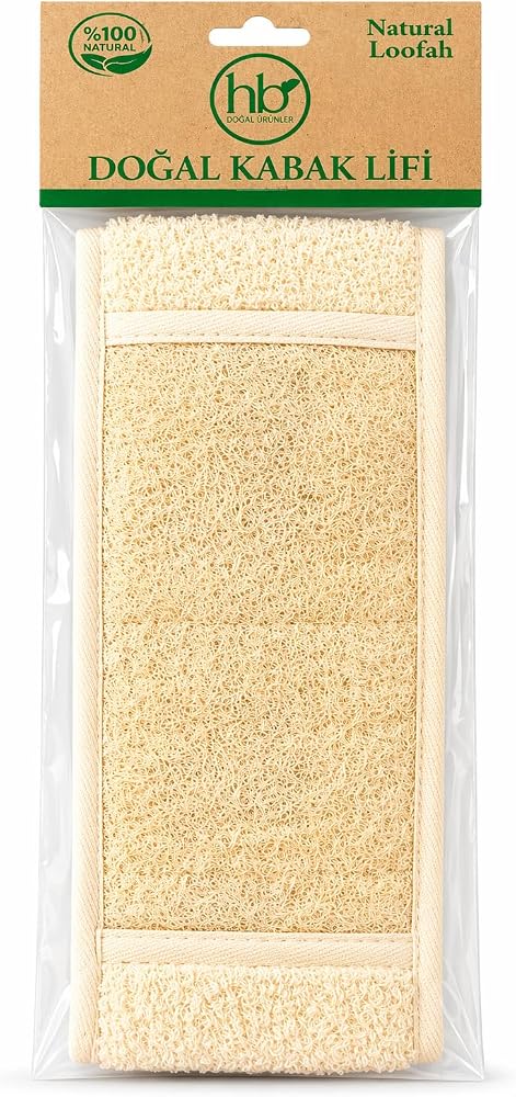 HB Organik Doğal Ürünler Kabak Lifi Sırtlık Vücut Kesesi, 35 x 10 cm, Krem