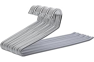 SONGMICS Confezione da 20 grucce in metallo con estremità aperta e rivestimento antiscivolo, salvaspazio, larghezza 38 cm, colore grigio, CRI04G-20