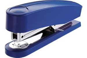 ‎NOVUS NOVUS Heftgerät B2 (25 Blatt Heftleistung, Oberlademechanik, Metallgerät mit Kunststoffmantel, inkl. 200 Heftklammern) blau