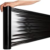 RAGO&reg; Black Stretch Film 130m 7.5&times;7.5&times;40cm Stretch Film Polyethylene (PE) Black Film Packing I Roll Packing Package 130m
