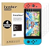 ivoler [Lot de 4] Verre Trempé pour Nintendo Switch [Garantie à Vie], Film Protection en Verre trempé écran Protecteur pour Nintendo Switch
