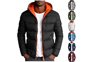 HAOLEI Piumino Uomo 100 Grammi Autunno Invernale Giubbino Caldo Tinta Unita Giacca Impermeabile Giubbotto Comodo Trapuntato Trekking Antivento con Zip e Cappuccio Piumini per Quotidiano Lavoro Scuola Moto