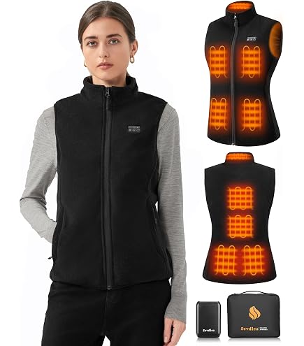 Veste Chauffante BIAL Pour Femme - Gilet Sans Manche Avec Batterie 7,4V 16000mAh, 3 Niveaux De Chaleur