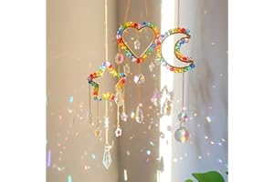 YEAHBOOM Sonnenfänger Kristall Fenster,3 Stück Bunte Kristall Perlen Anhänger Deko,Fensterdeko Hängend,Kristall-Sonnenfänger,Regenbogen Sonnenfänger Kristal,Regenbogen Kristalle Anhänger,Zuhause Gartendeko