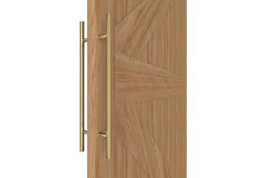 LVYIHAN Manijas Redondas Doradas para Puerta de Granero 30/60/90/120/150 cm, Tirador de Empuje y Tiro de Doble Cara, Tirador Largo para Puertas Francesas Puertas Exteriores Puertas de Ducha