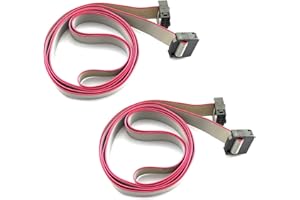 TAODAN 2PCS Flat Ribbon Cable 2.54mm Pitch 2 Row 10 Pin Female to Female Wires IDC Ribbon Connector 1m/ 3.3Ft