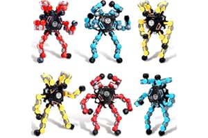 SERDA-RUN 6pcs Transformable Fidget Spinner Toy, Funny DIY Fingertip Spin Top Toys, Hand Finger Spinner Creative Fingertip Mechanical Gyro for Kids Adults, All Ages Sensory Fidget Toys