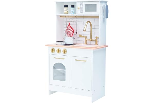 Teamson Kids Cuisine Enfant en Bois dinette Fille garçon Mixte Blanc TD-12679C