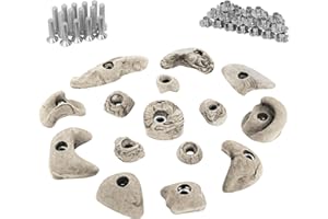 ‎ALPIDEX ALPIDEX 15 Klettergriffe | Starterset | Inklusive Schrauben, Einschlagmuttern | Klettersteine | Größen L, M, S | Verschiedene Formen Größen | Klettergriffset