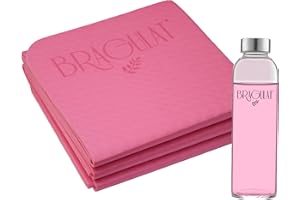 BRAGULAT - Esterilla Yoga Antideslizante 6mm (183cm x 61cm) Plegable con Botella 500ML - Incluye Asa de Transporte y Bolsa con Correa - Esterilla Pilates Antideslizante y Esterilla Fitness