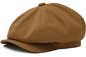 BOTVELA Men's 8 Piece Newsboy Flat Cap 100% Cotton Gatsby Ivy Golf Cabbie Hat