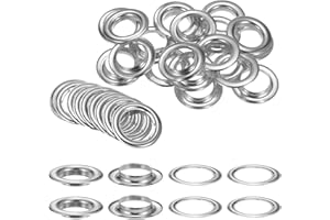 ‎QUARKZMAN QUARKZMAN Pack of 20 Eyelets 30 mm Metal Eyelets Grommet Eyelets Grommet Eyelets Mounting Eyelets for Tarpaulin Cover Banner Leather Fabric Shoes Handbags Curtains Crafts, Silver